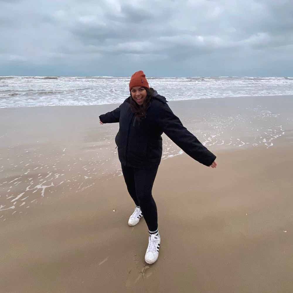 Katie Garcia standing on the beach